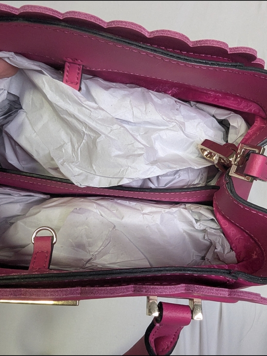 Kate Spade Pink Scalloped Leather Satchel - Picture 3 of 7